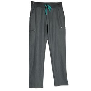 NWT Figs Gray Yola W/ Yoga Waistband Petite Skinny Scrub Pants Size XSP